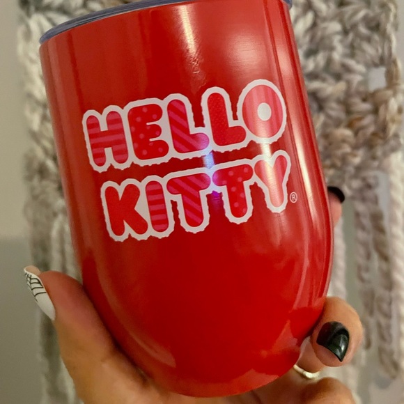 Christmas Hello Kitty Red Insulated Wine Glass Tumbler NEW - Picture 2 of 4